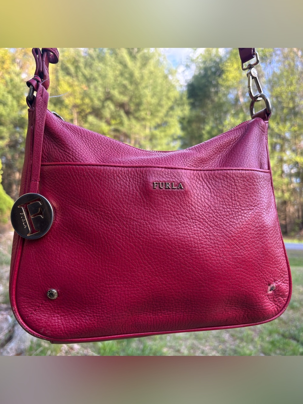 Furla Red Leather Crossbody Bag